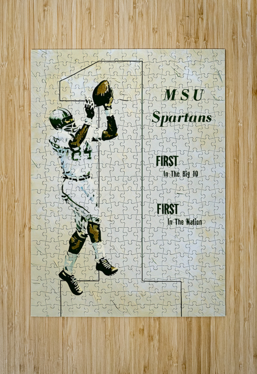 1966 Michigan State Spartans Football Art Row One Brand Puzzle printing