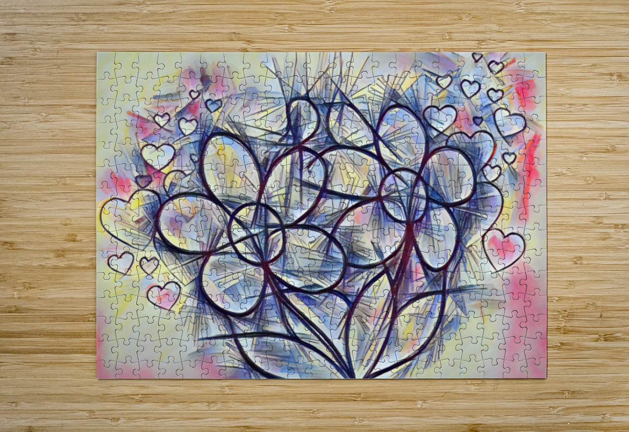 ArtXcl 412 flowers-hearts Forgotten Art Puzzle printing