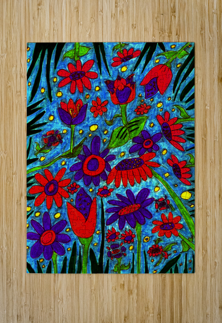 Abstract Blue Floral Design Catriona Roberts Nature Photography and Designs Puzzle printing