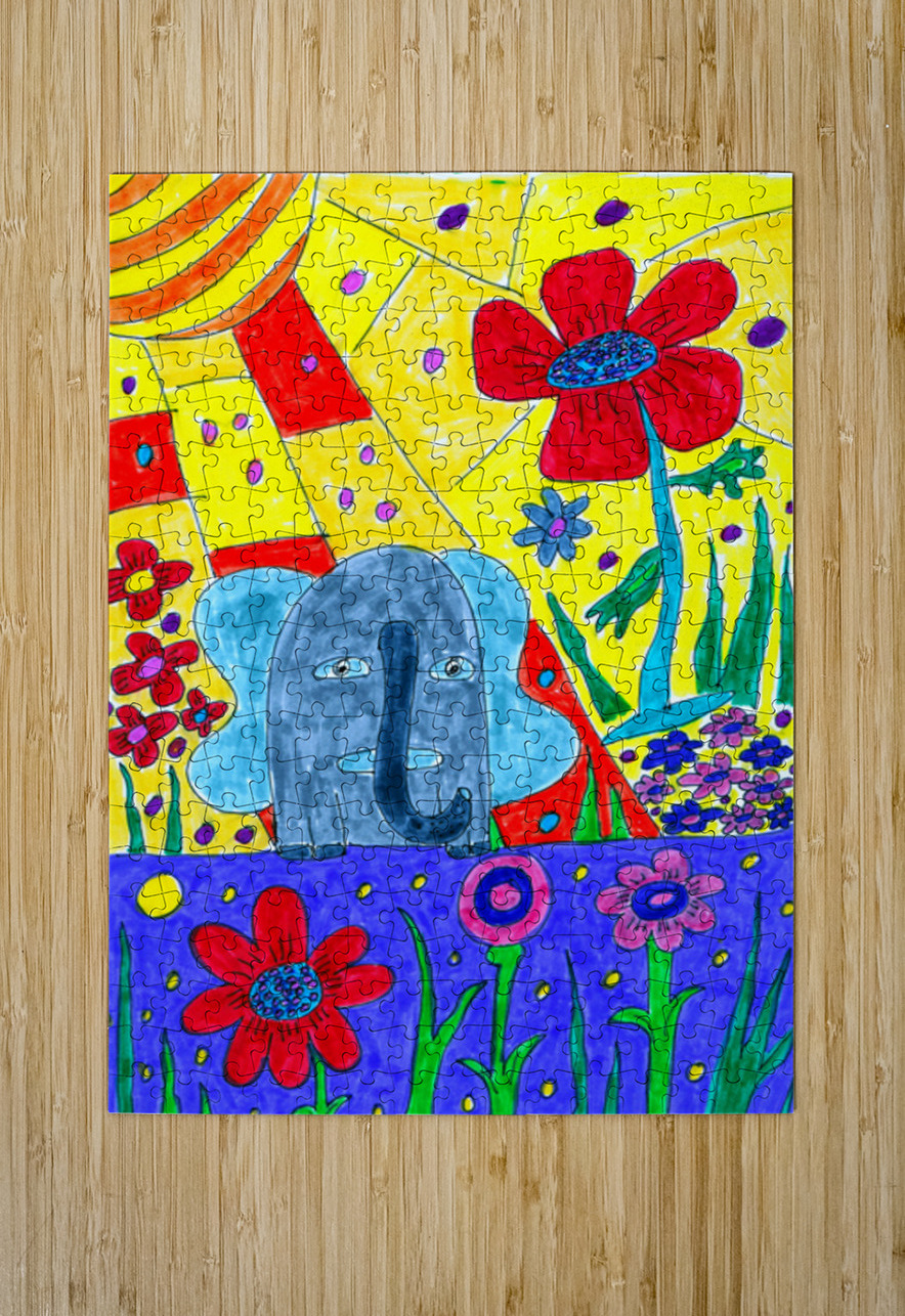 Abstract Colourful Elephant Catriona Roberts Nature Photography and Designs Puzzle printing