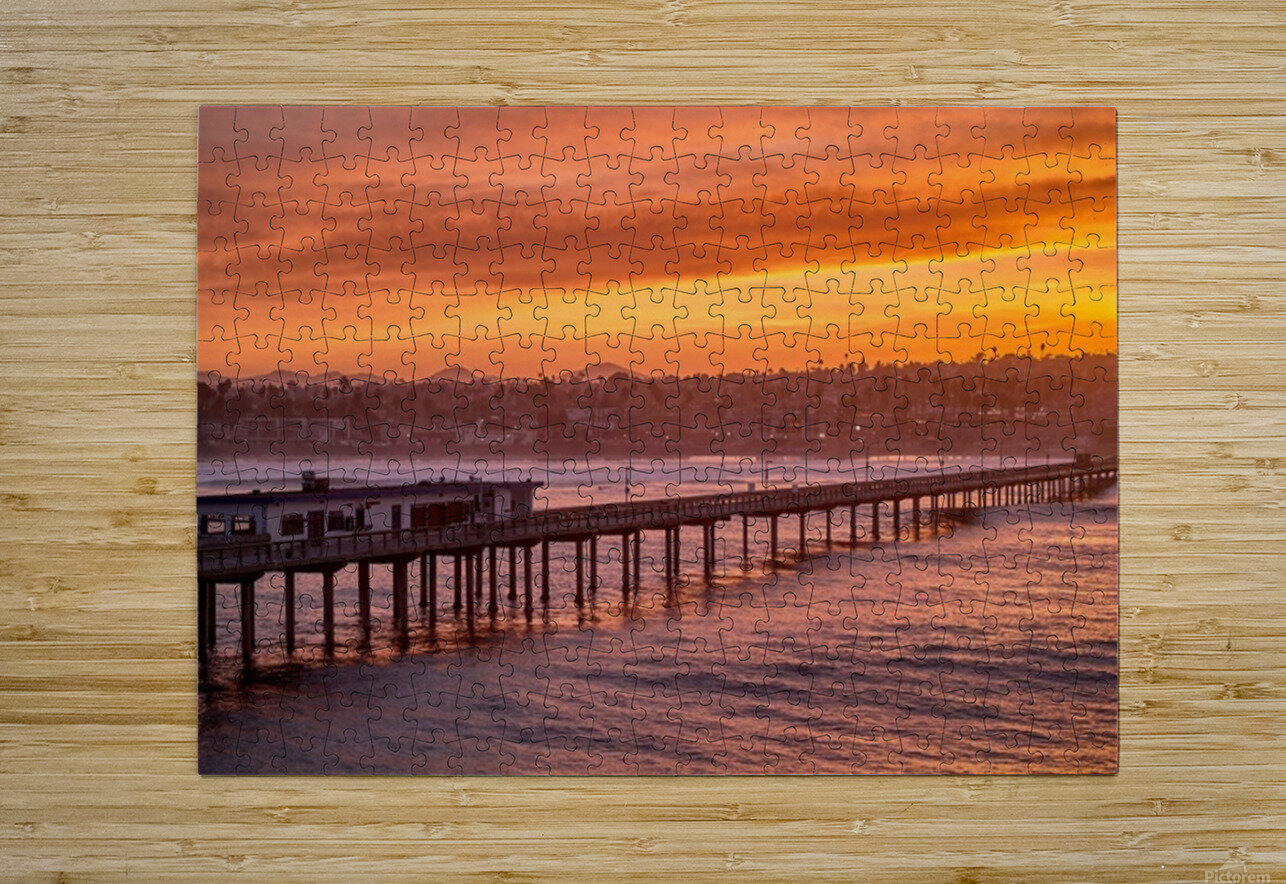 Ocean Beach Pier Golden Sunrise Ryan Cameron Puzzle printing