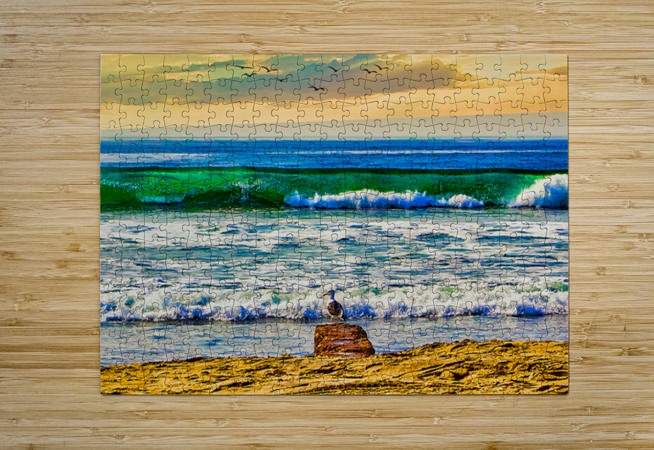 SEABIRD ON ROCK  Charles Herchert Puzzle printing