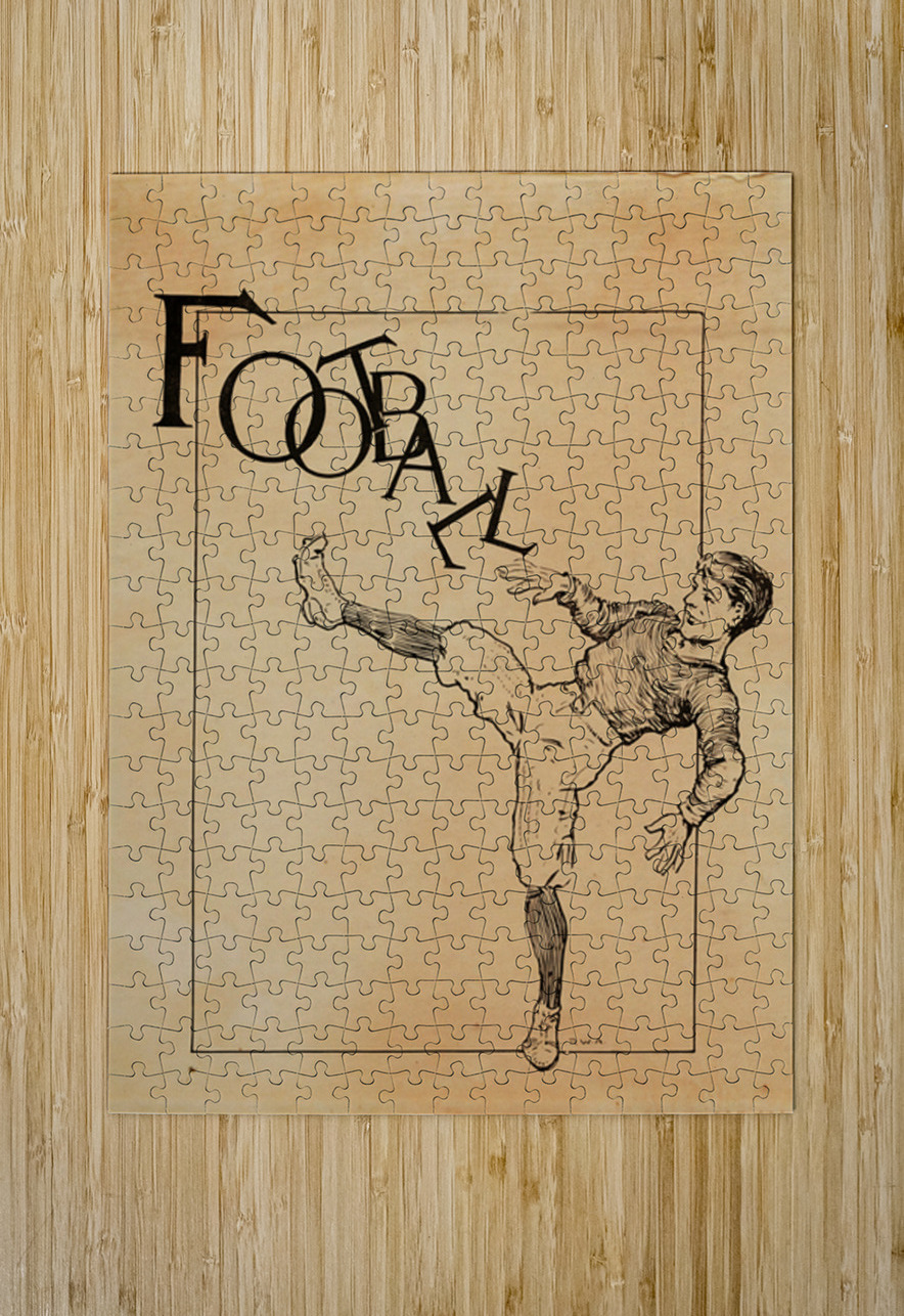 Early 1900s Football Kicker Art Row One Brand Puzzle printing