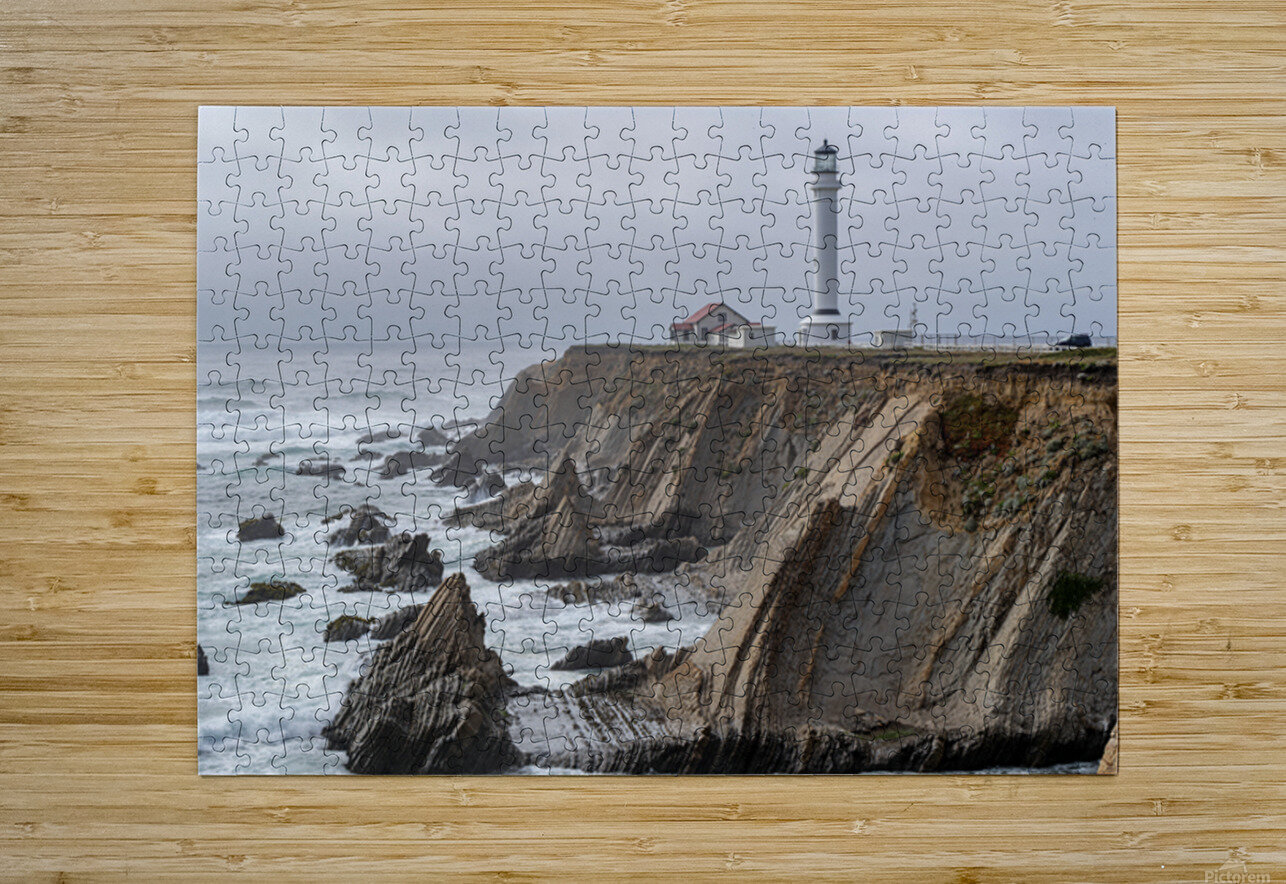Point Arena Lighthouse with dramatic rocks Lisa von Biela Puzzle printing