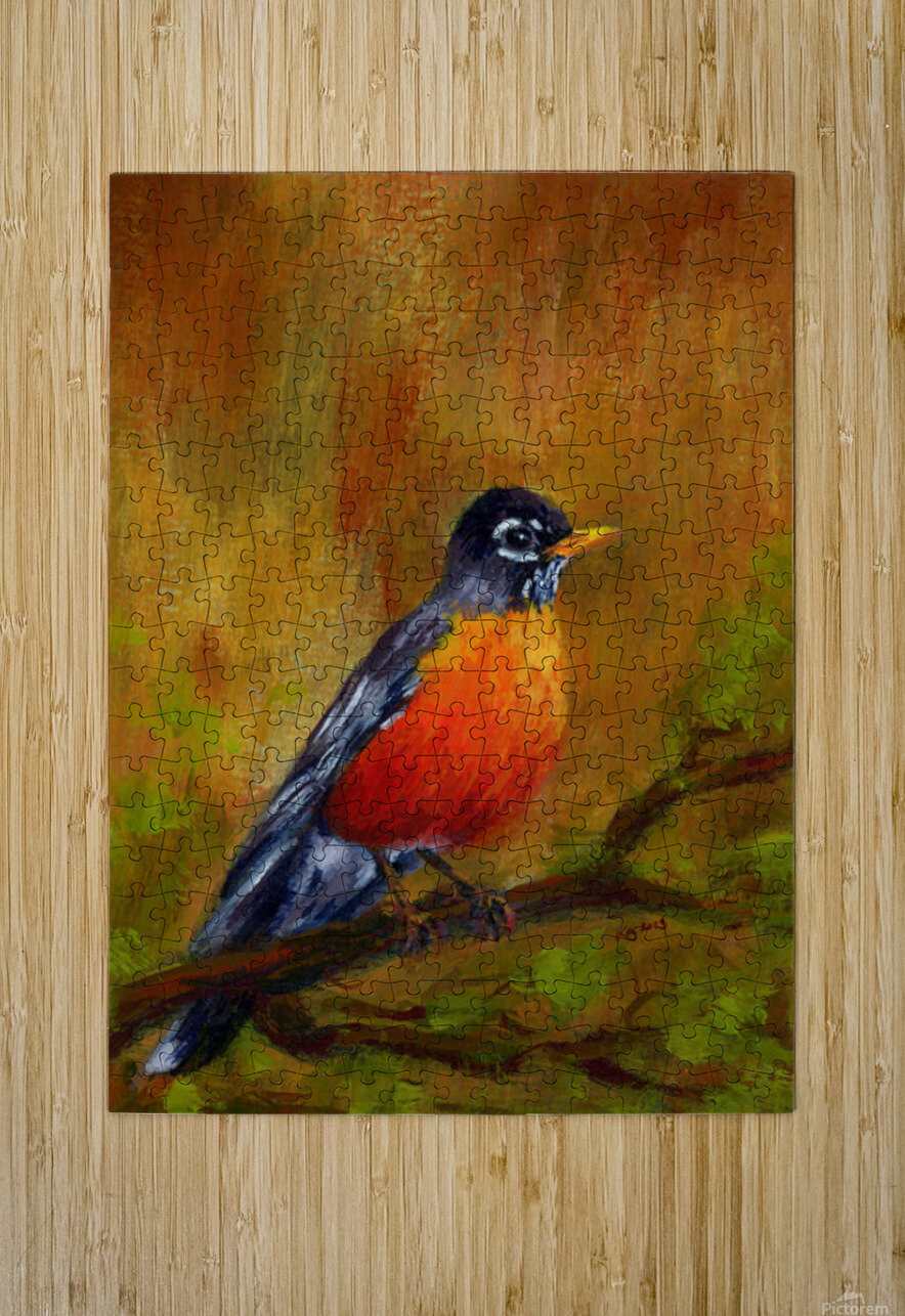 North American Robin portrait Karen Kaspar Impression de puzzle