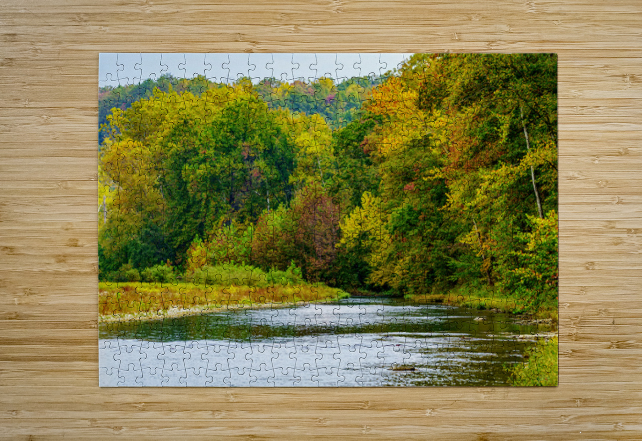 North Fork River Flows Into Fall Jennifer White Puzzle printing