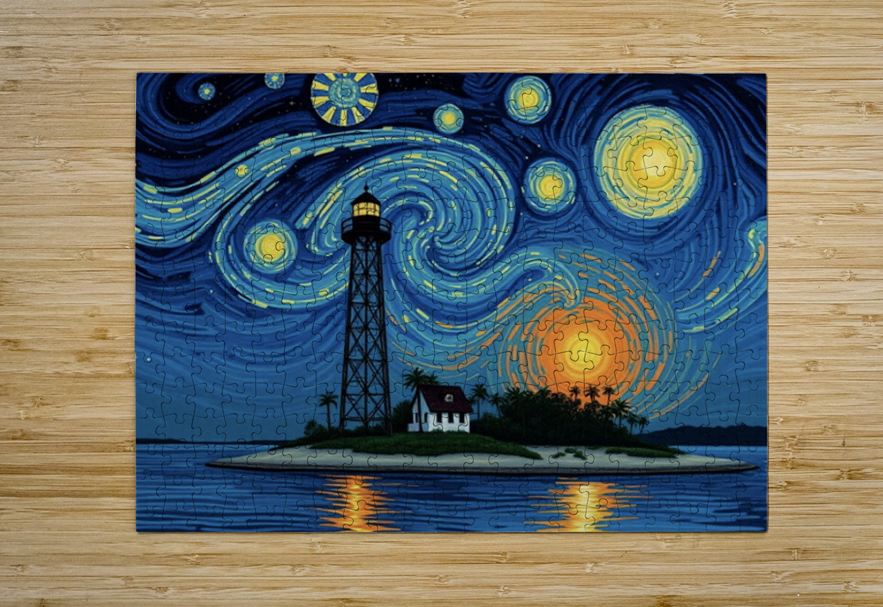 Sanibel Lighthouse Starry Night Oct 29 2025 at 2 22 14 PM Magikheart Puzzle printing