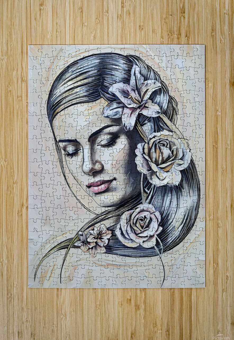 ArtXcl 319 woman face flowers Forgotten Art Puzzle printing