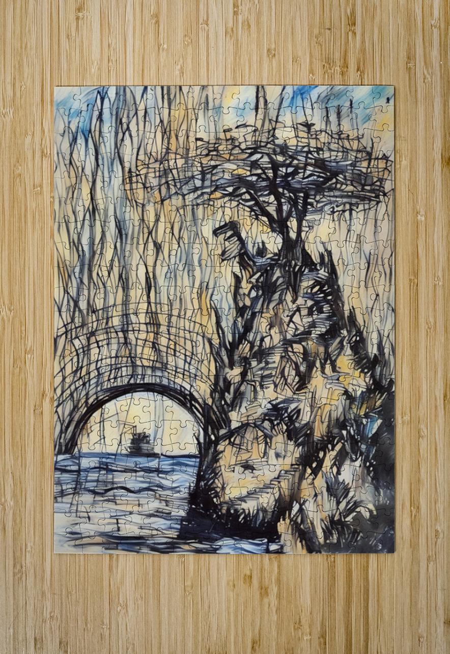 ArtXcl 327 Rock with tree boat Forgotten Art Puzzle printing