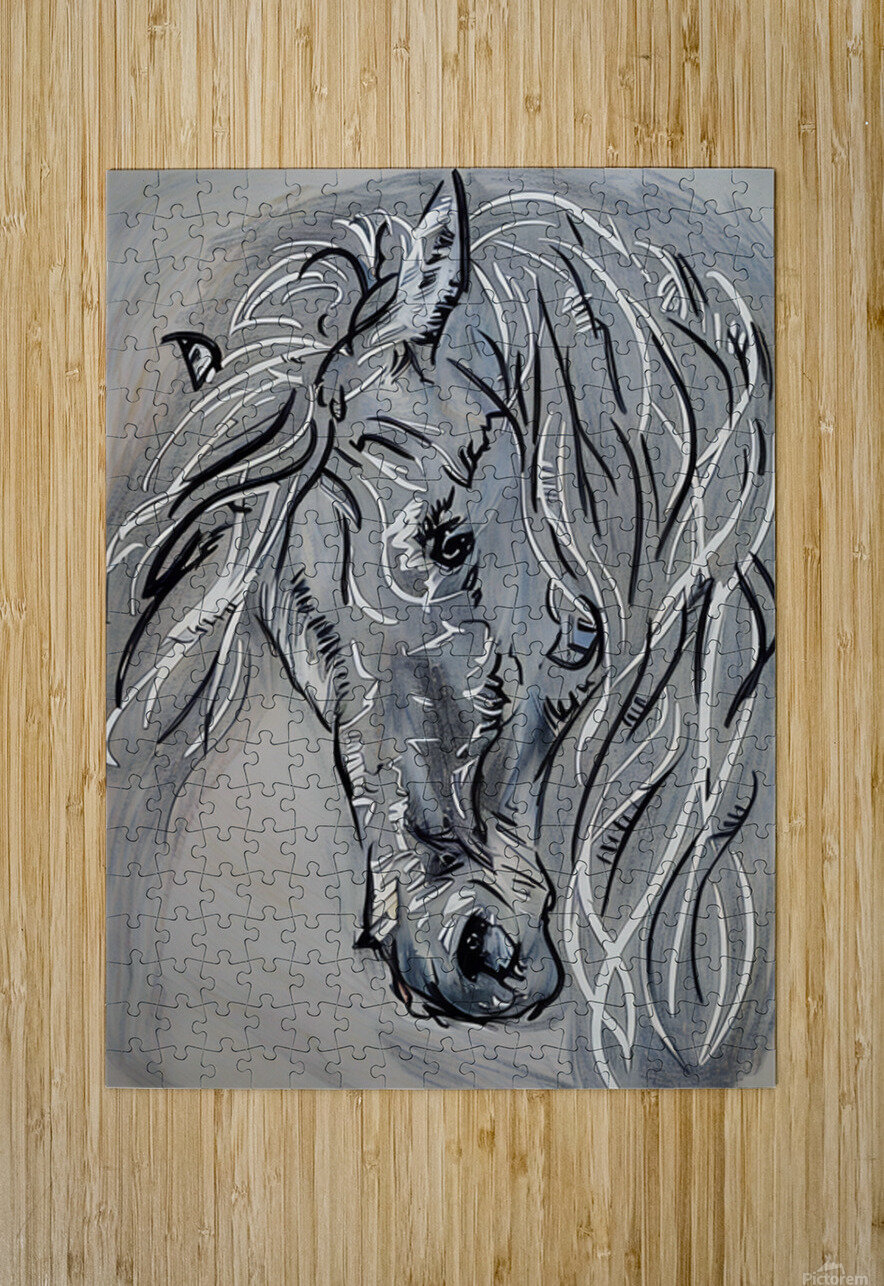 ArtXcl 341 horse pencil sketch Forgotten Art Puzzle printing