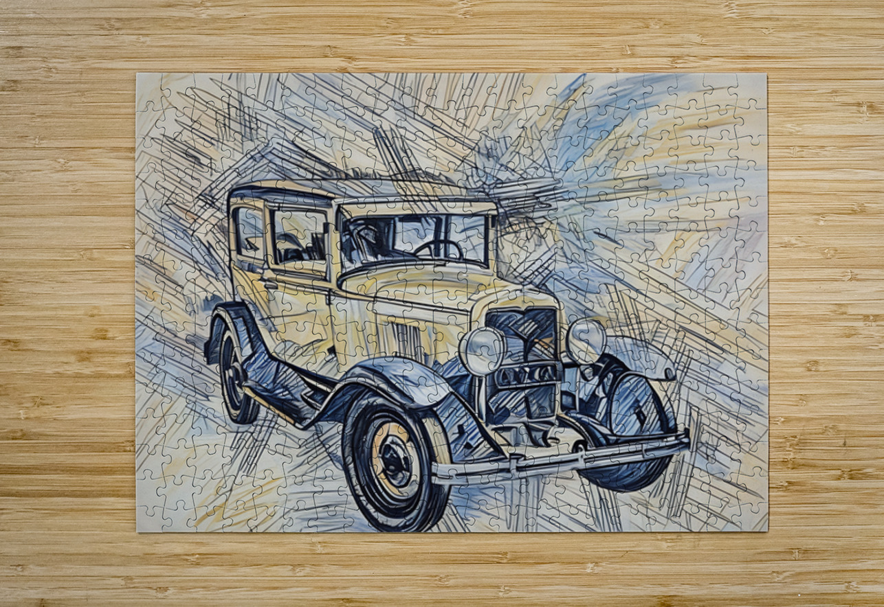ArtXcl 344 car antique sketch Forgotten Art Puzzle printing