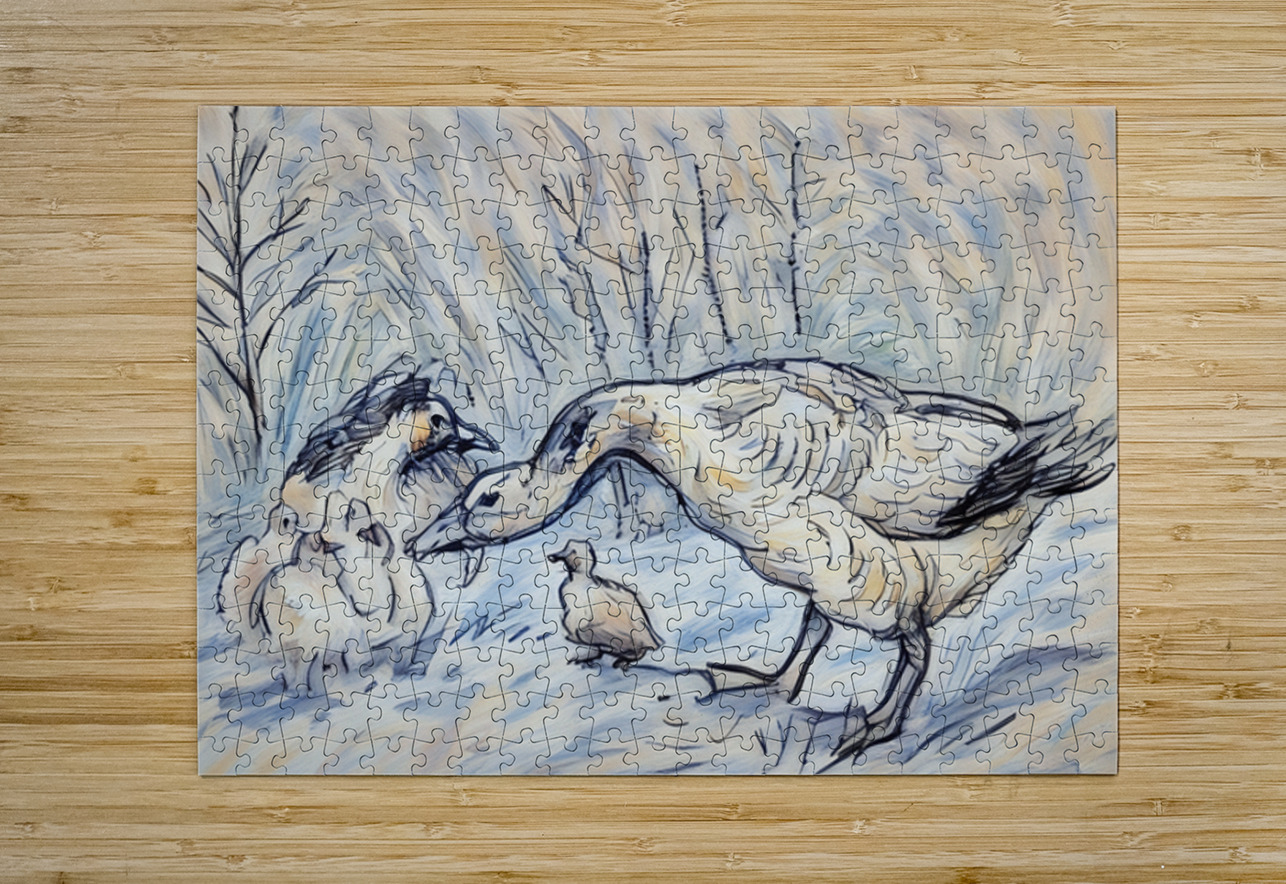 ArtXcl 376 duck and ducklings Forgotten Art Puzzle printing
