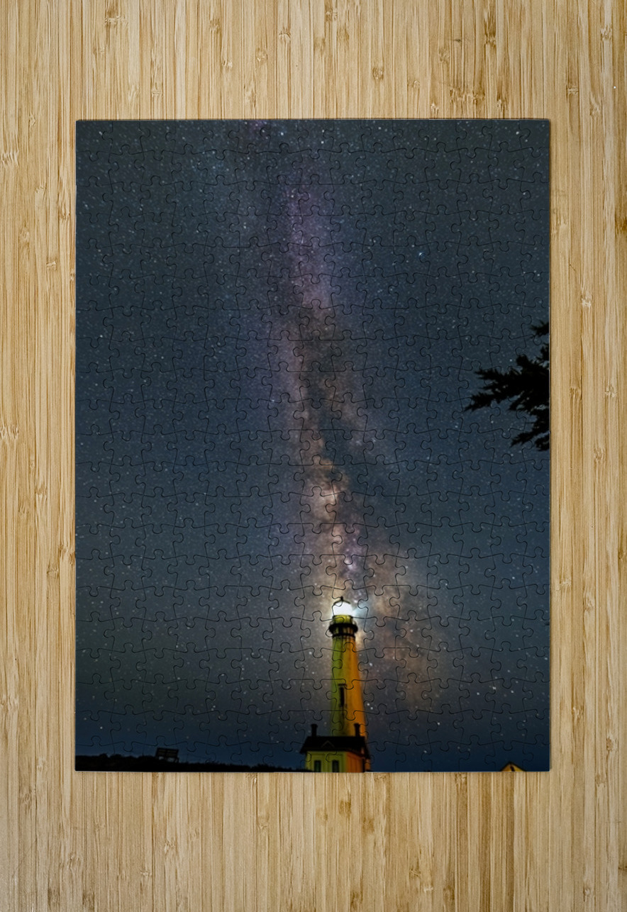 Milky Way Over Pigeon Point Light Astronight Astrophotography by John Buonomo Puzzle printing