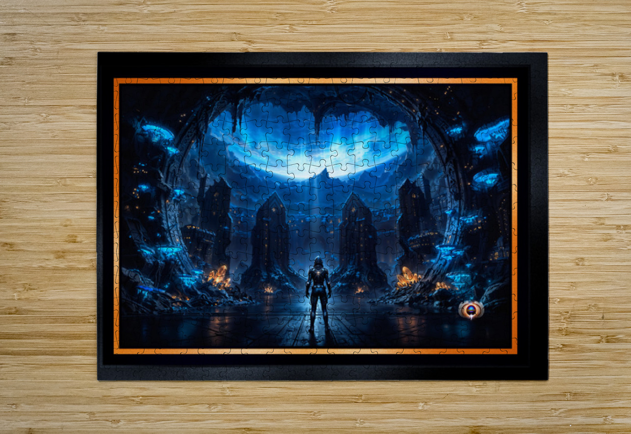 Hikari Vorthas Before The Frozen Sanctum Of Nyxorian Fastenating AI Concept Art by Xzendor7 xzendor7 Puzzle printing