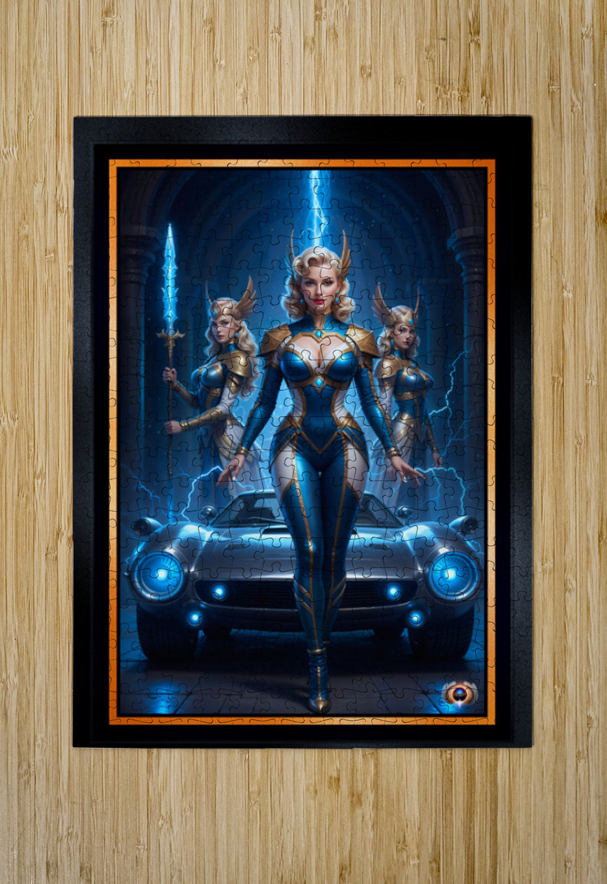 Mythical Fusion The Blue Lightning Tri-Star Speedster X117 Mesmerizing AI Concept Art by Xzendor7 xzendor7 Puzzle printing