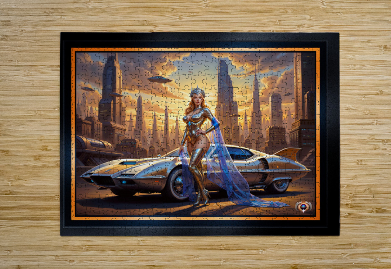 Fusion Beauty Liora Vossfeldt Amidst Deblian Metropolis Stunning AI Concept Art by Xzendor7 xzendor7 Puzzle printing
