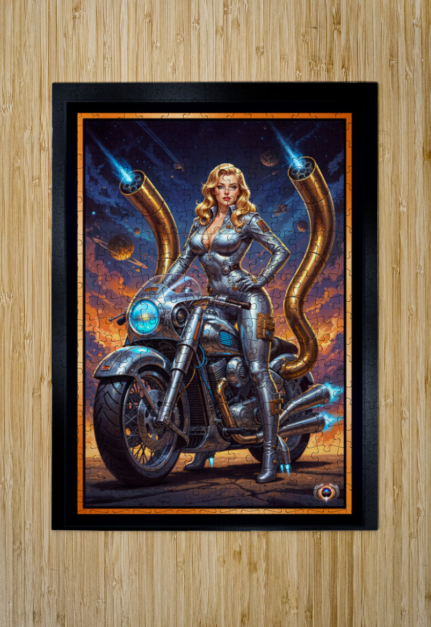 Retro-Futuristic Portrait Of Lady Tsira Zaltera On Solara Gorgeous AI Concept Art by Xzendor7 xzendor7 Puzzle printing