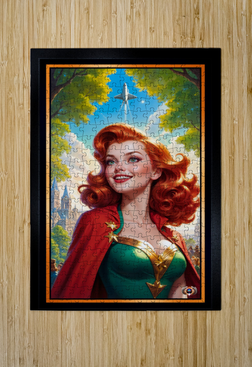 Verdant Splendor Graceful Fantasy Portrait Of Lady Aeraviel Radiant AI Concept Art by Xzendor7 xzendor7 Puzzle printing