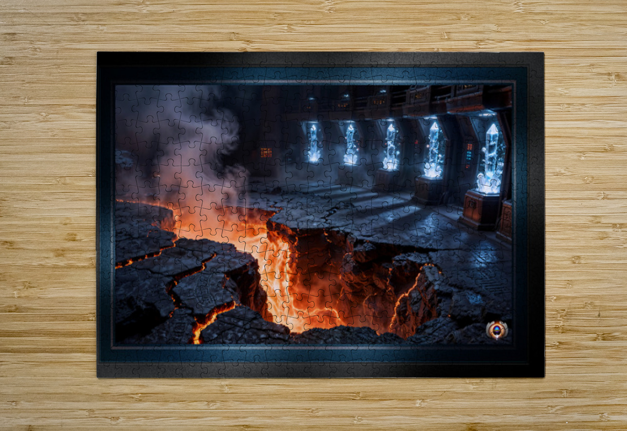 The Volkaroth Volcanic Subterranean Crystalline Sanctum Captivating AI Concept Art by Xzendor7 xzendor7 Puzzle printing