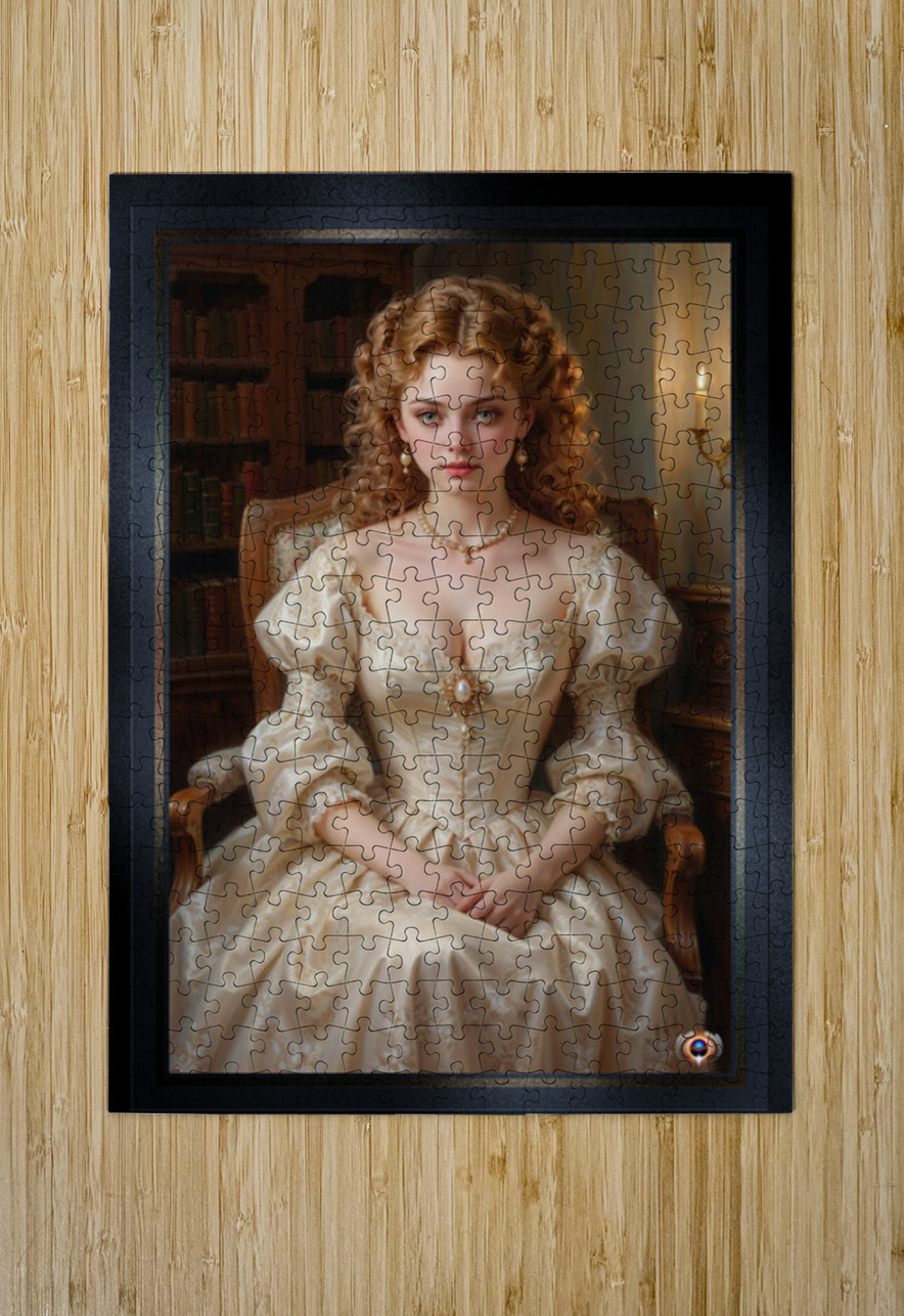 Portrait Of Elenora Davenham In A Candlelit Library Captivating AI Concept Art by Xzendor7 xzendor7 Puzzle printing