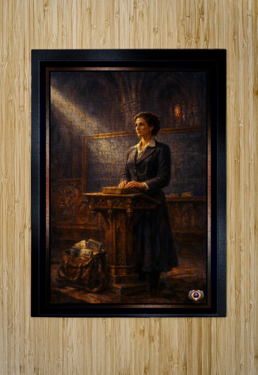Portrait Of The Brilliant Mathematician Eleonore de Valois Introspective Portrait AI Concept Art by Xzendor7 xzendor7 Puzzle printing