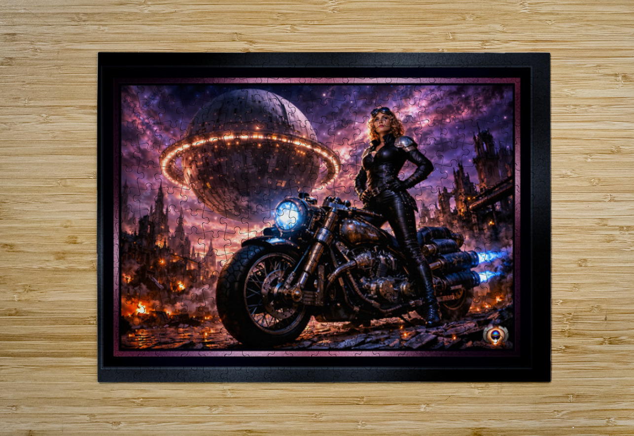Galactic Portrait Of Livia Rorino Amidst A Cosmic Wasteland Commanding AI Concept Art by Xzendor7 xzendor7 Puzzle printing
