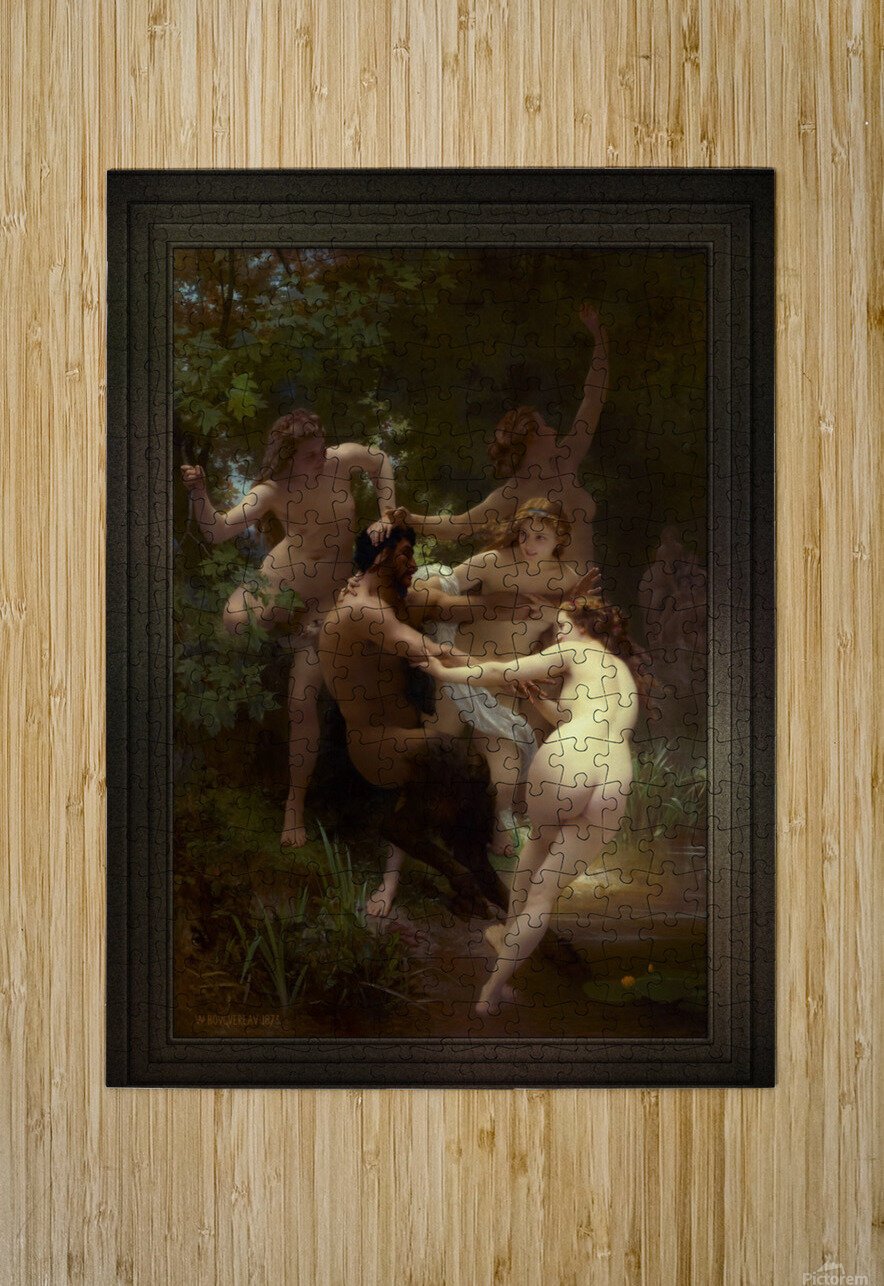 Nymphs and Satyr by William-Adolphe Bouguereau Old Masters Reproduction xzendor7 Puzzle printing
