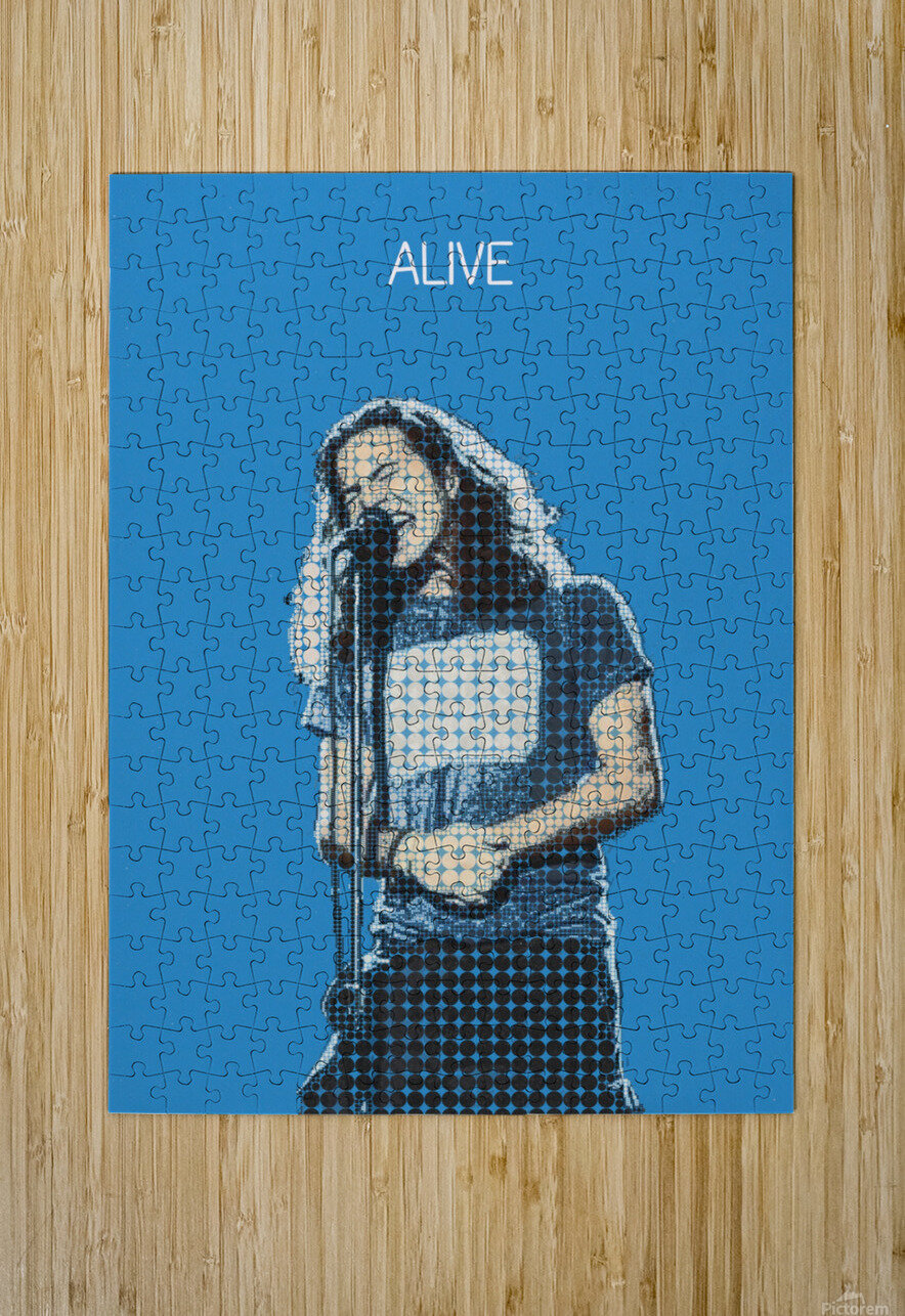Alive   eddie vedder   Pearl Jam  HD Metal print with Floating Frame on Back