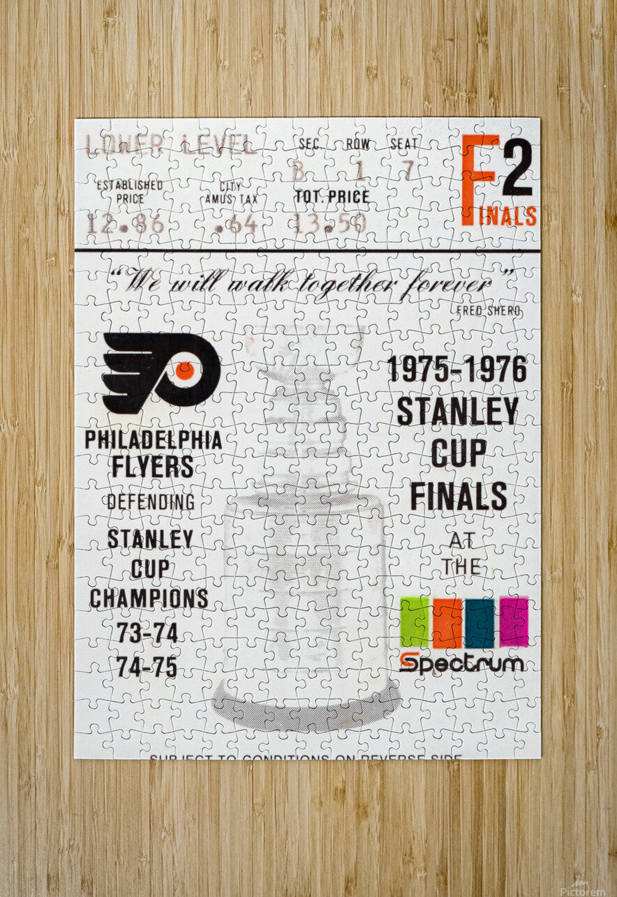 1975 stanley cup finals philadelphia flyers ticket stub hockey poster Row One Brand Puzzle printing