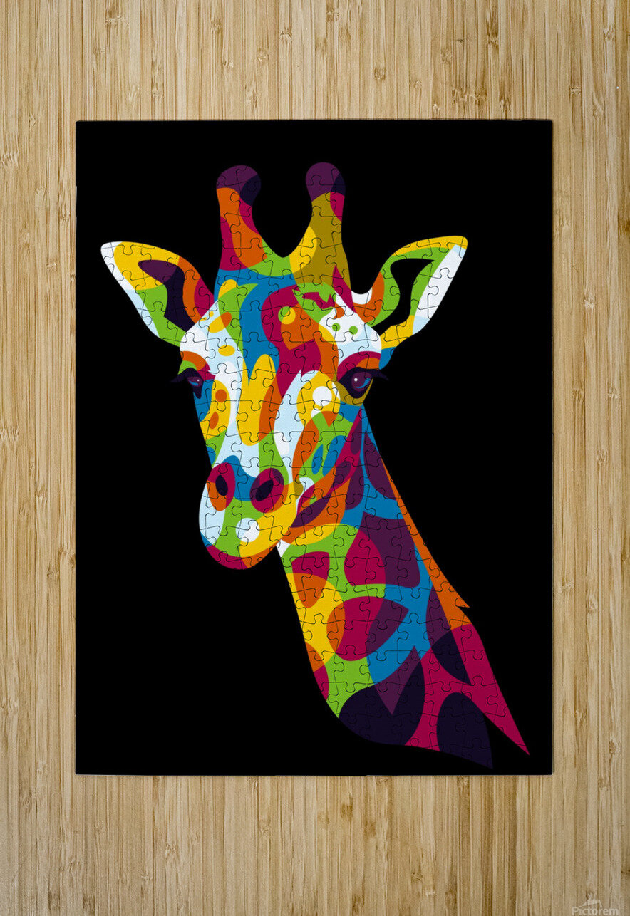 The Colorful Giraffe Head Pop Art Portrait by wpaprint Wall Art