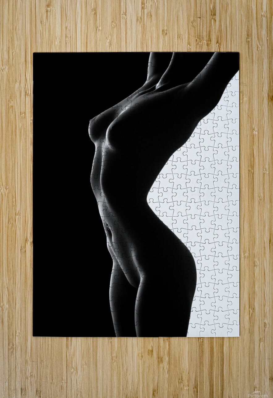 Nude black versus white 2  HD Metal print with Floating Frame on Back