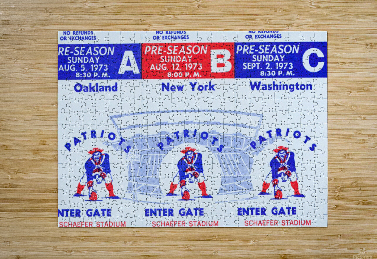 1973 New England Patriots Season Tickets Row One Brand Puzzle printing