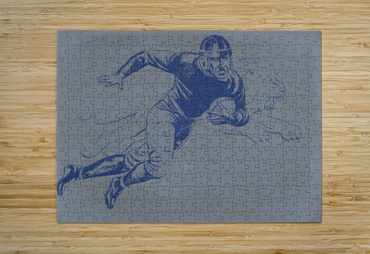 1934 Vintage Lion Football Player Art Row One Brand Puzzle printing