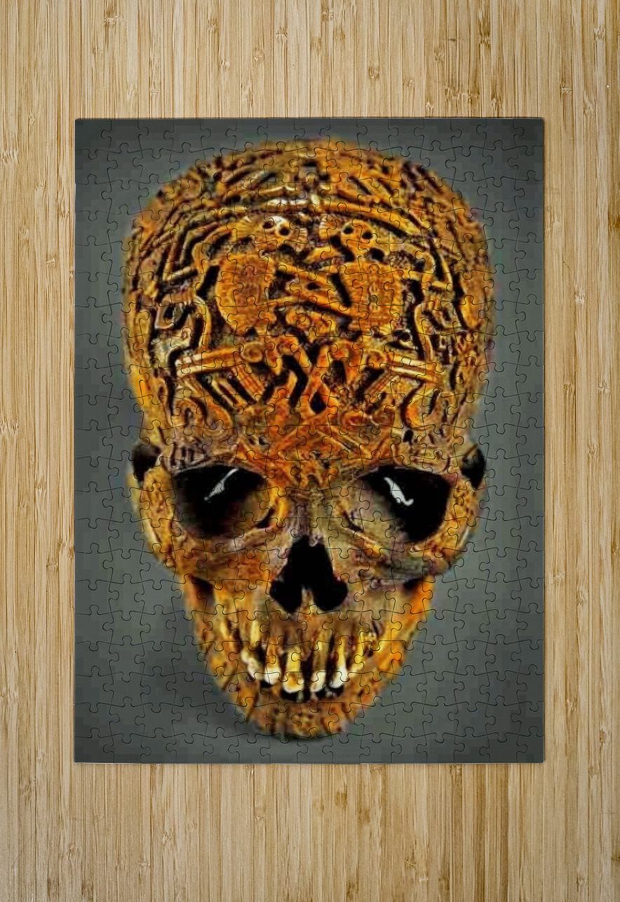 Carved human skull mohamed elabari Puzzle printing