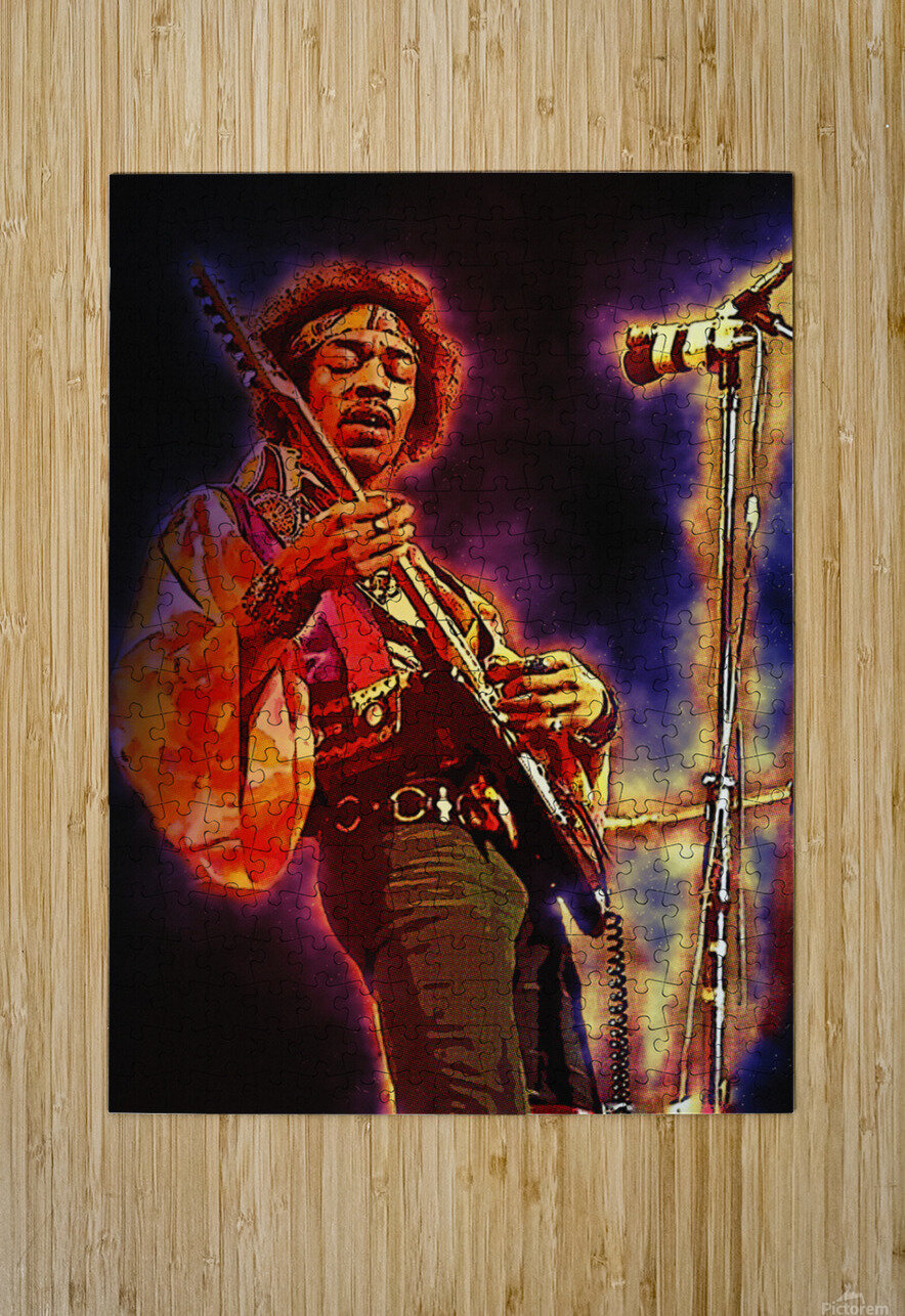 Spirit of Jimi Hendrix in Concert by Gunawan Rb Wall Art
