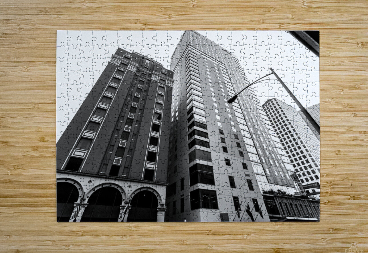 Black and White Austin Skyscrapers Aperture Adventure Delaney Van Puzzle printing