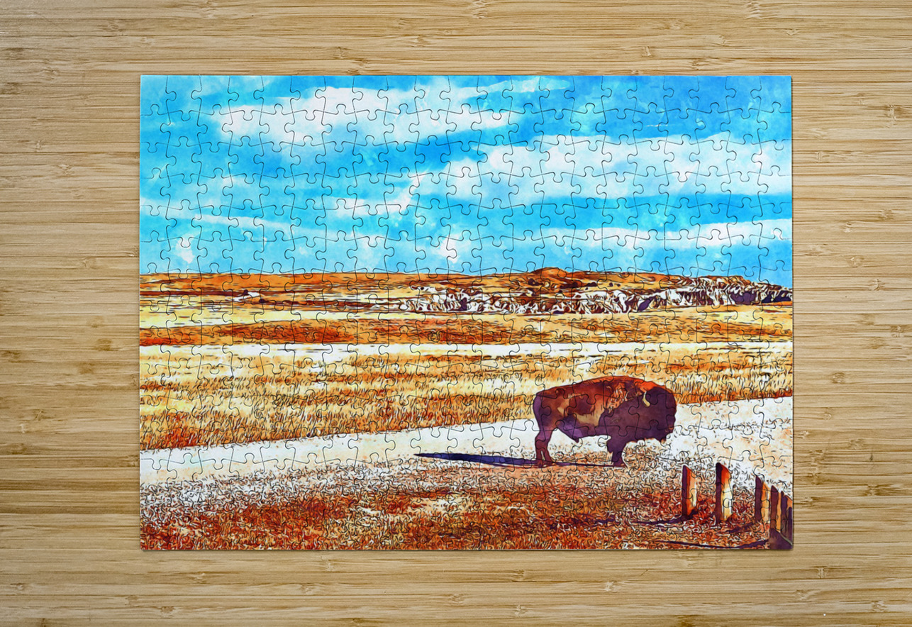 Badlands Buffalo Mark Overbye Puzzle printing