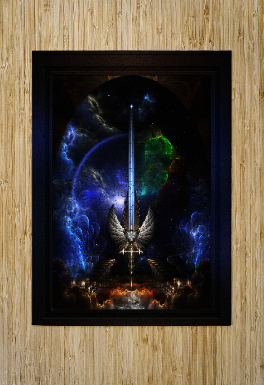 The Angel Wing Sword Of Arkledious Space Fractal Art Fantasy Sword Spacescape Composition xzendor7 Impression de puzzle