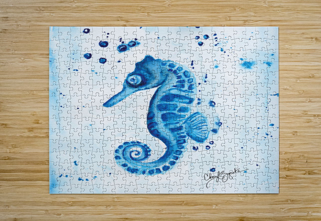 Blue Seahorse Cheryl Zapata Puzzle printing