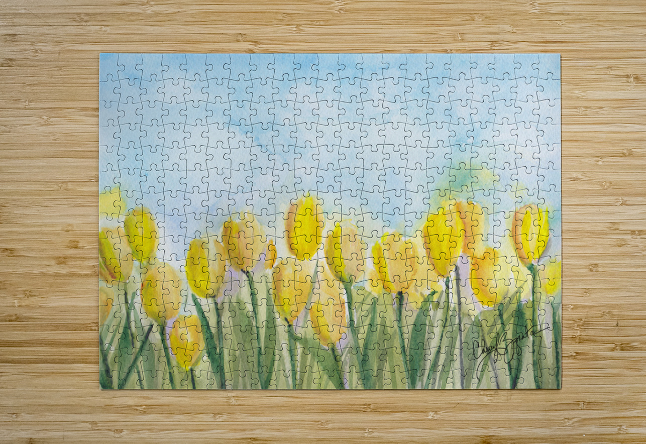 Yellow Tulip Field Cheryl Zapata Puzzle printing