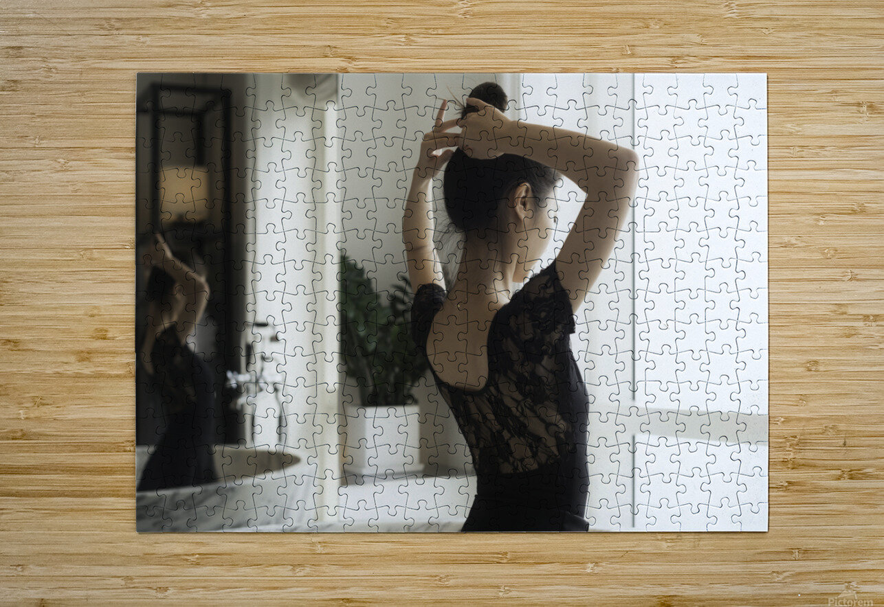 Ballerina portrait in a bathroom Philippe Lejeanvre Puzzle printing