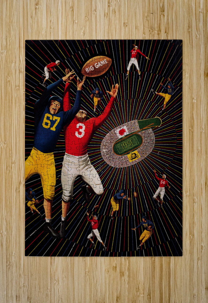 1951 Cal vs. Stanford Football Program Cover Art Row One Brand Puzzle printing
