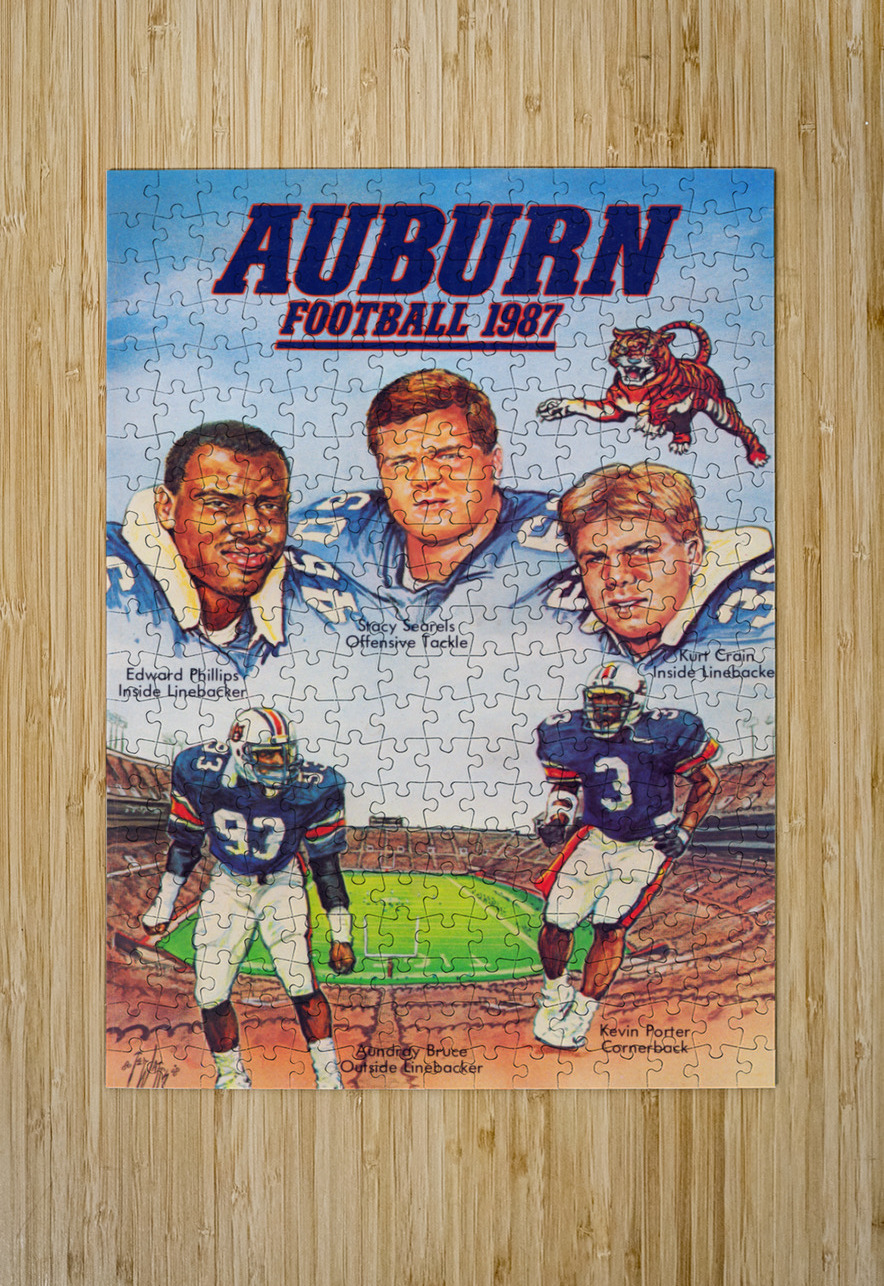 1987 Auburn Tigers Football Cover Art Row One Brand Puzzle printing