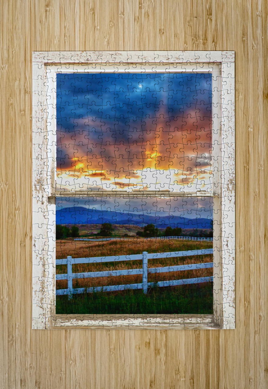 Country Beams sunlight White Barn Window Bo Insogna Puzzle printing