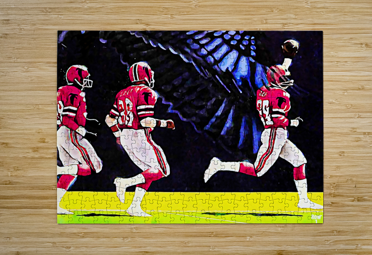 1980 Atlanta Falcons Remix Art Row One Brand Puzzle printing