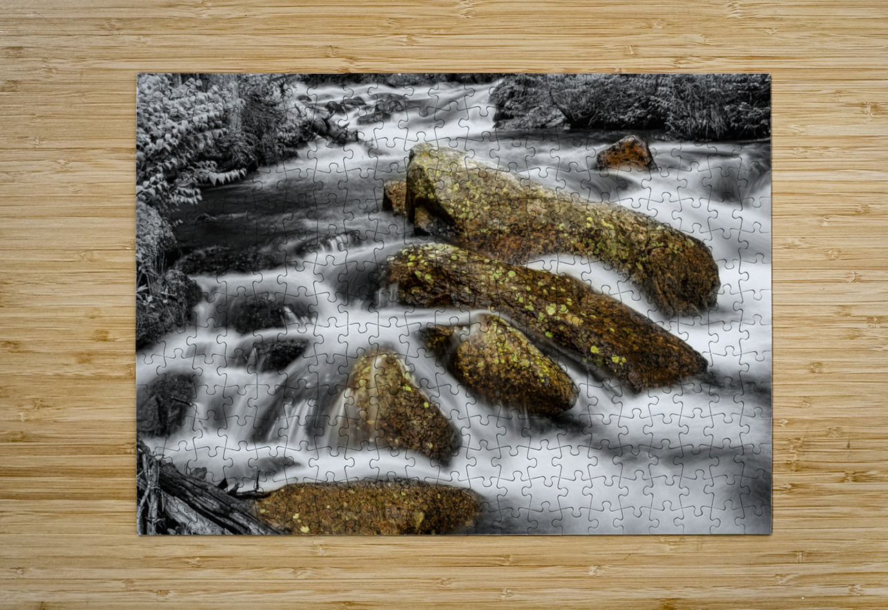 Cascading Water and Rocky Mountain Rocks BWSC Bo Insogna Puzzle printing