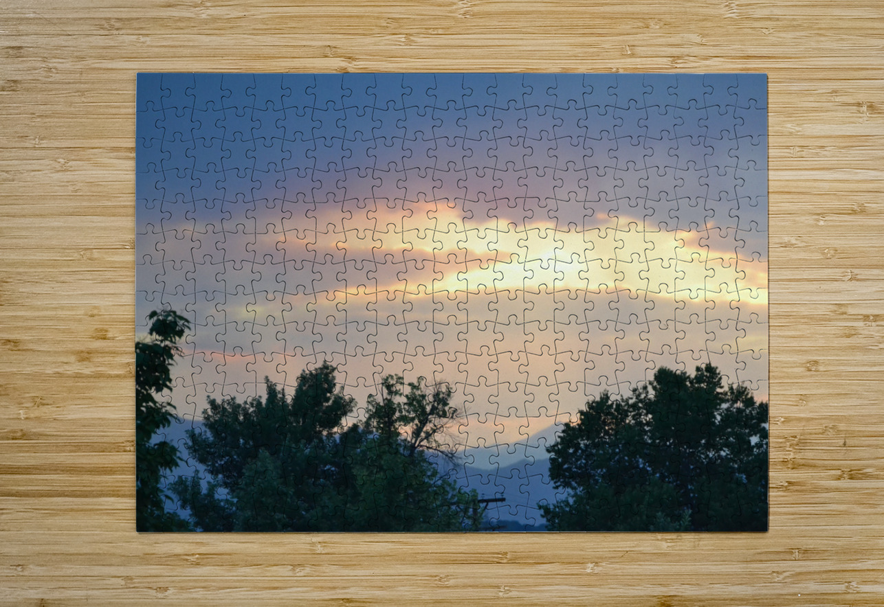 Sun breaking out of the trees to the heaven’s  Adam Orr Puzzle printing