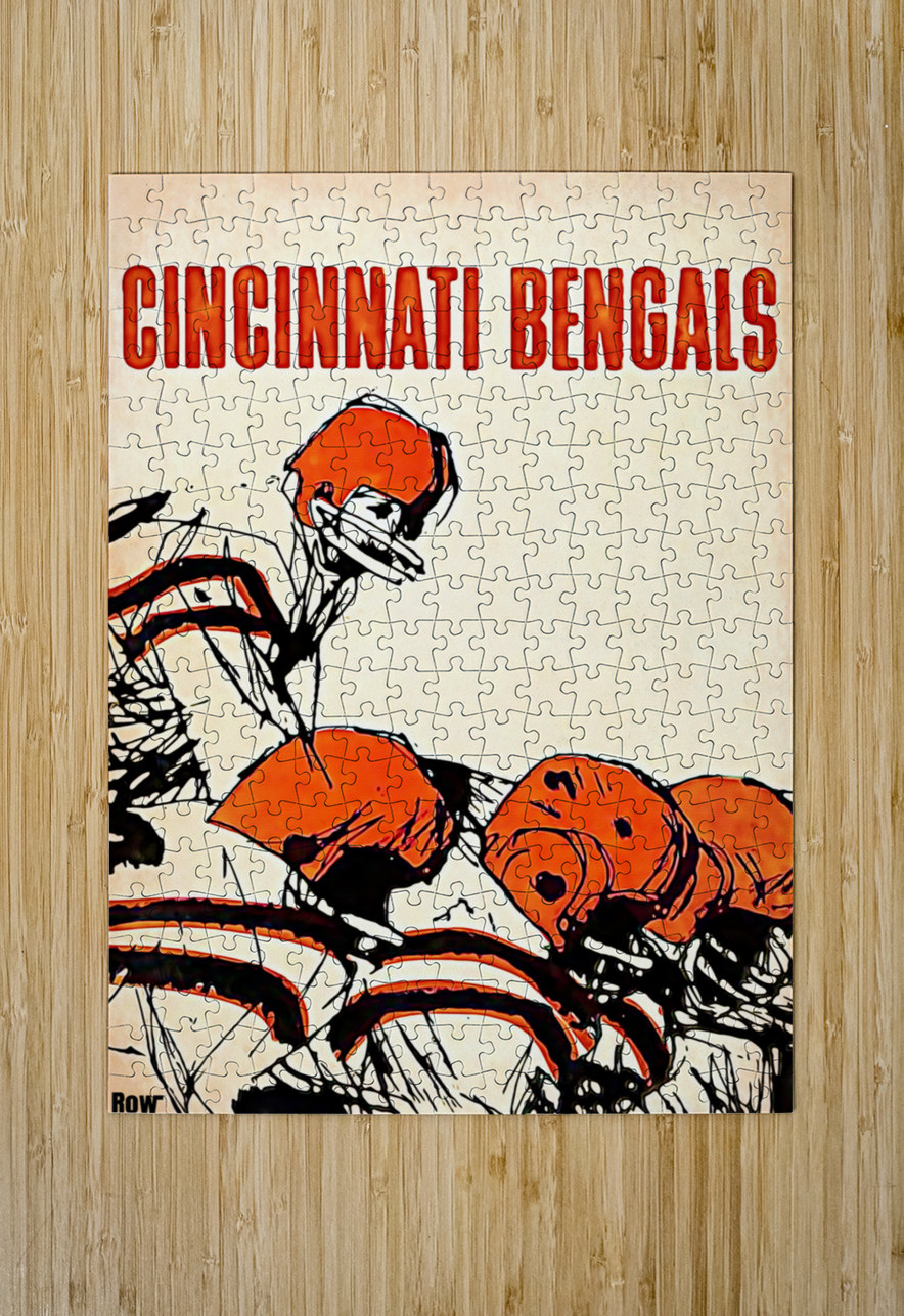 Retro Cincinnati Bengals Line of Scrimmage Art Row One Brand Puzzle printing