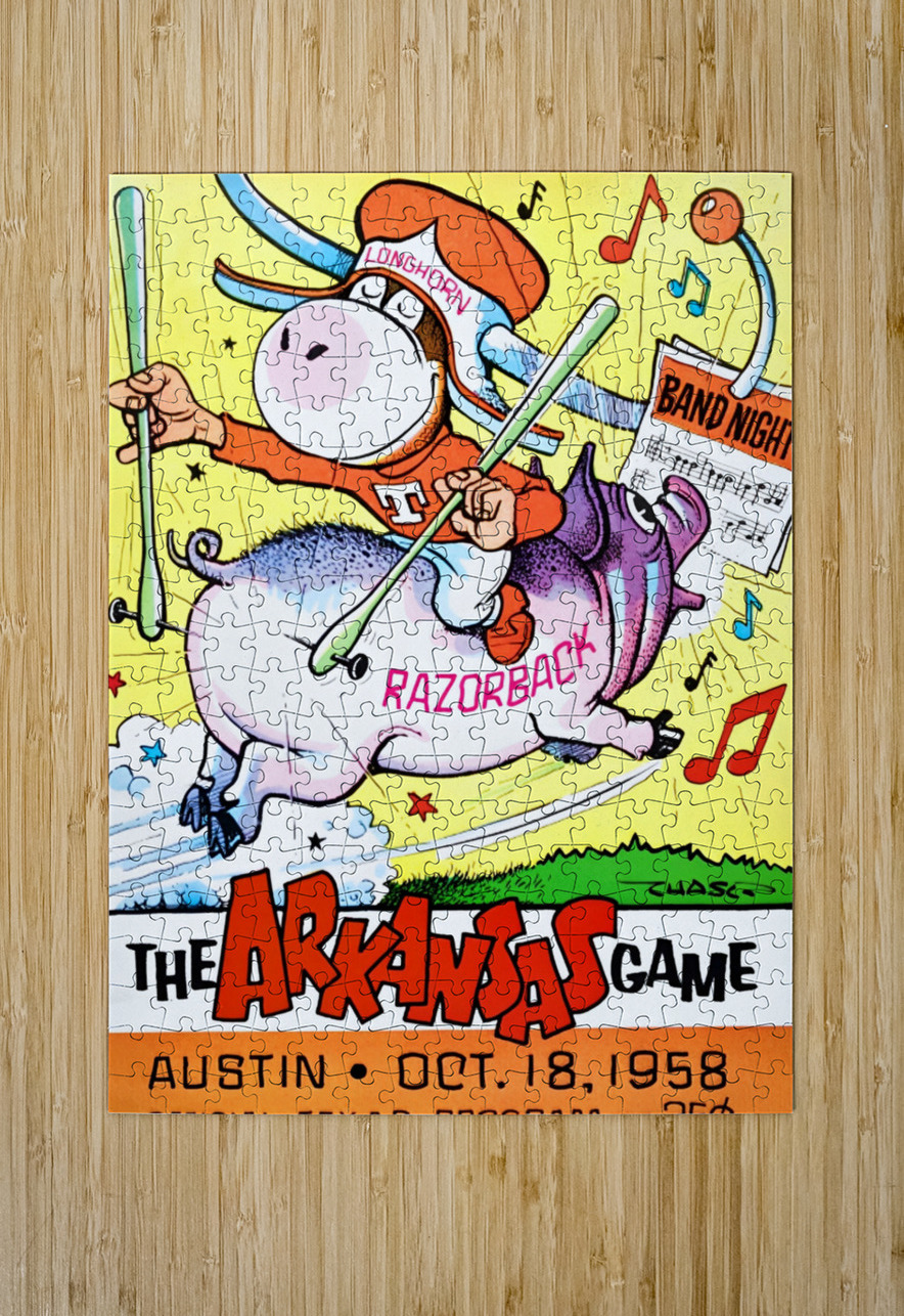 1958 Arkansas Razorbacks vs. Texas Longhorns Cover Art Row One Brand Puzzle printing