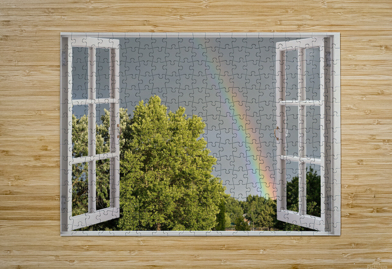 Summer Rainbow Over Trees Michelle Wood Natural Healing Views Puzzle printing